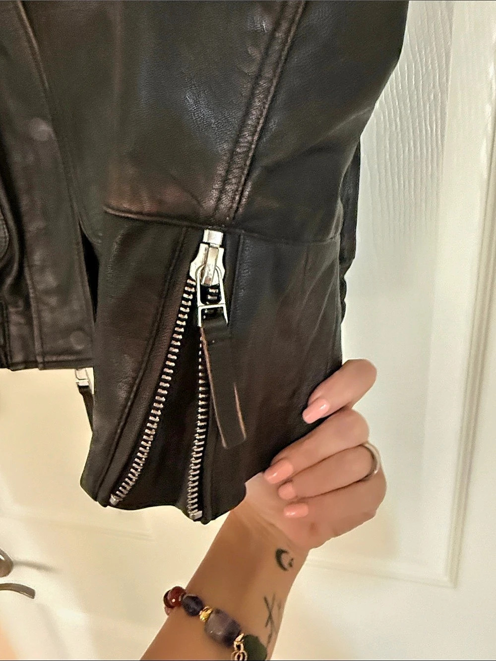 Zara ZW Collection Limited Edition Leather Jacket Black XS - Picture 6 of 7
